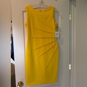 Calvin Klein Bright Yellow Sleeveless Sheath Dress